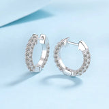 Platinum 1.92 ct Moissanite Hoop Earrings