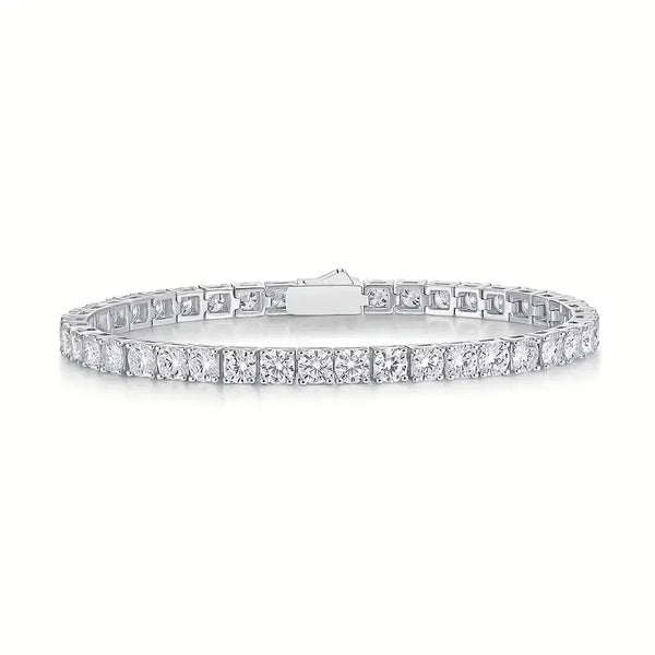 1pc Sterling Silver Golden-plated Moissanite Tennis Bracelet