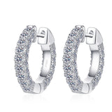 Platinum 1.92 ct Moissanite Hoop Earrings