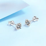 Elegant Platinum Moissanite Stud Earrings