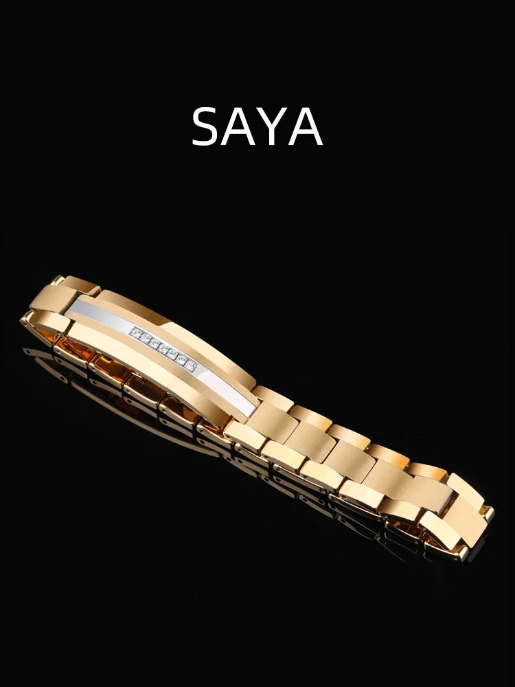 Tungsten Carbide Saya Gold & Silver Bracelet