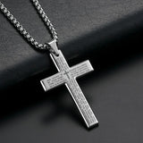 Our FATHER Cross Pendant Necklace – Metal Vintage