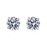 Elegant Platinum Moissanite Stud Earrings