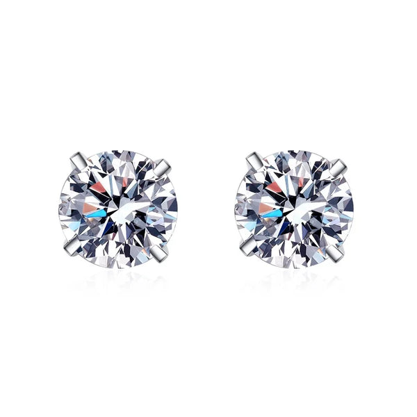 Elegant Platinum Moissanite Stud Earrings