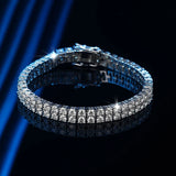 3mm Double Row Moissanite Tennis Bracelet