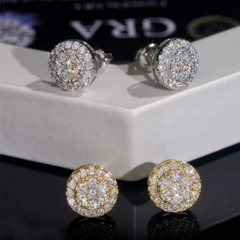 4K Gold Plated Moissanite Flora  Screwback Earrings