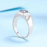 PT950 Platinum 2-Carat VVS1 Moissanite Men's Ring