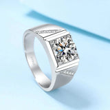 PT950 Platinum 2-Carat VVS1 Moissanite Men's Ring