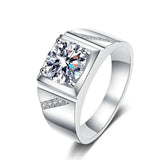 PT950 Platinum 2-Carat VVS1 Moissanite Men's Ring