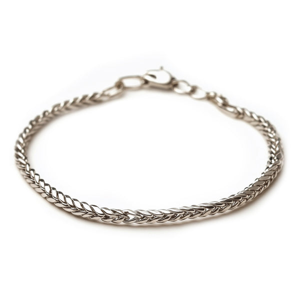 3-8mm Braided Wheat Stainless Steel Bracelet – Adjustable 7.5" to 9