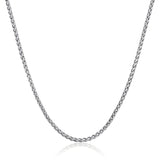 3-8mm Braided Wheat Link Stainless Steel Spiga Franco Chain Necklace